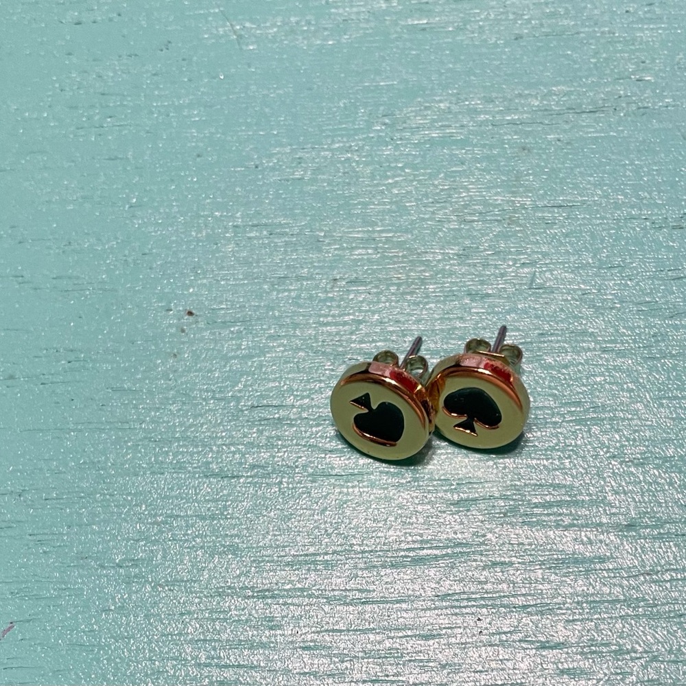 Kate Spade Gold black stud earrings